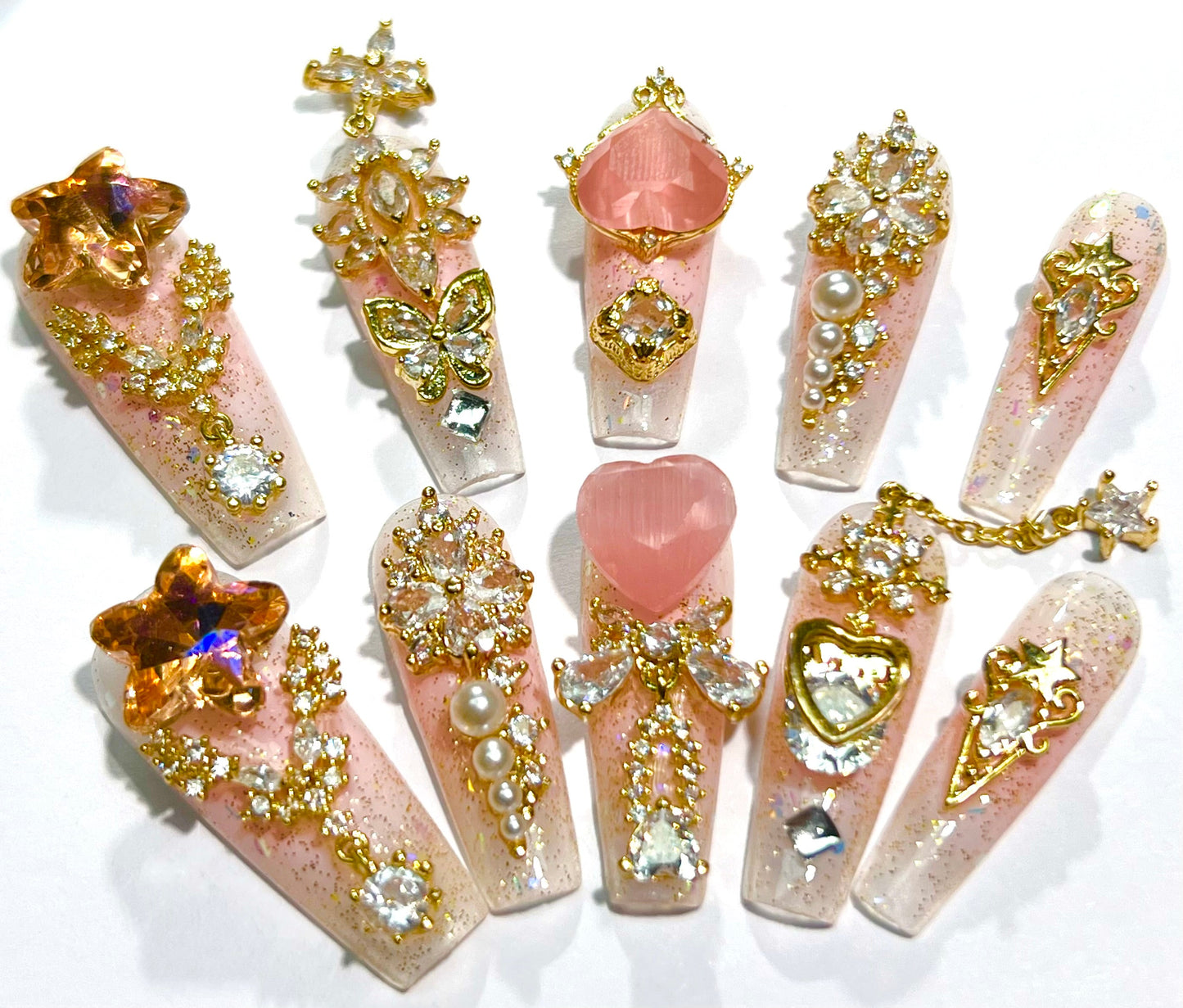 【Cxx】handmade press on nail open in live(Free Shipping)