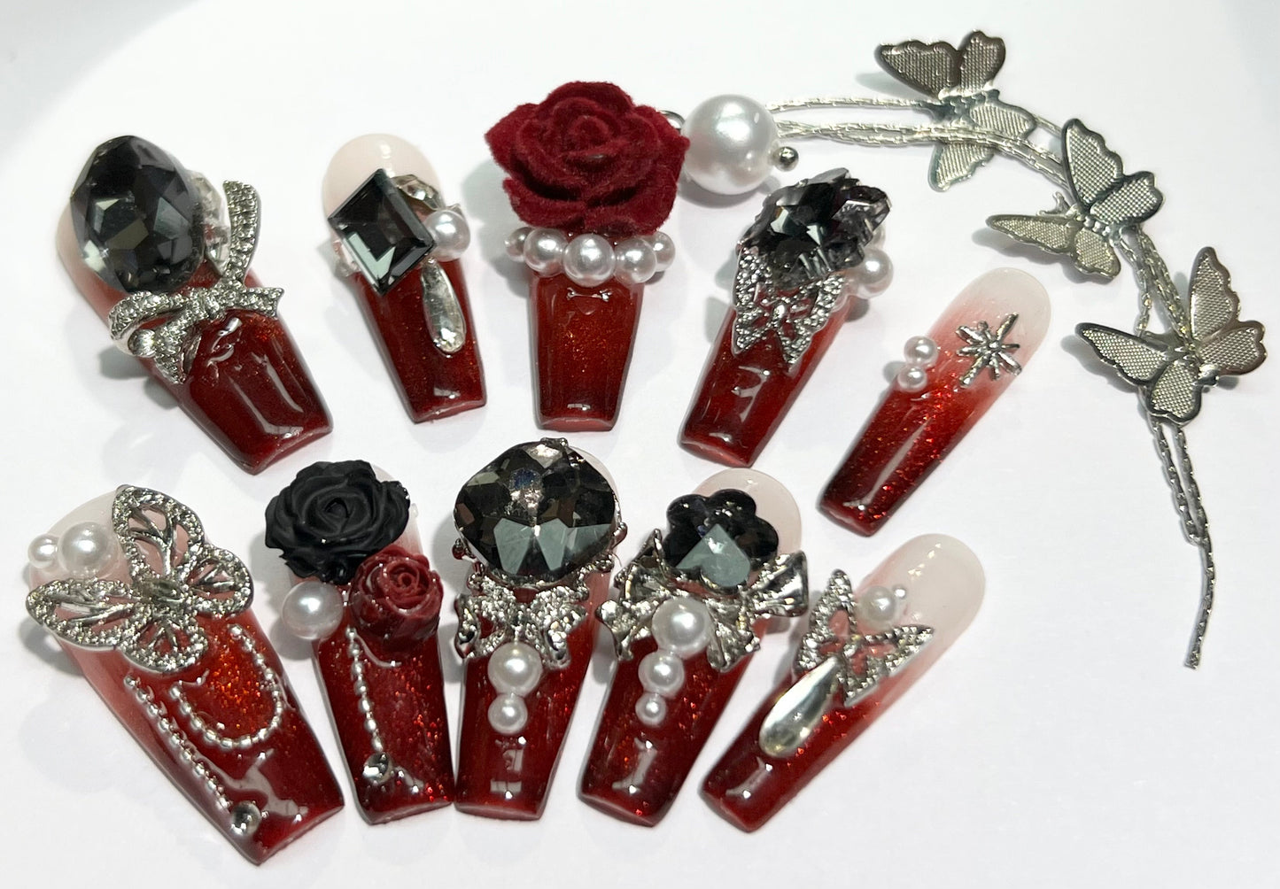 handmade press on nail in live( 30💲Free Shipping)